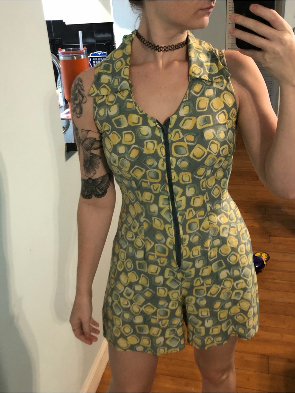 jonathan martin retro abstract Patterned Sleeveless Romper
